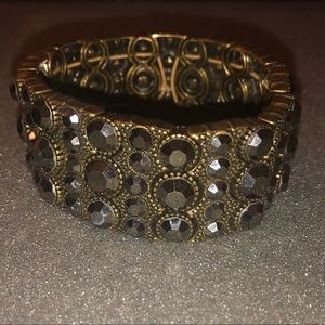Lia Sophia Antique Gold Gem stretch Bracelet